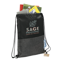Duffle Bags & Sacks - Ash Zippered Recycled Drawstring Bag