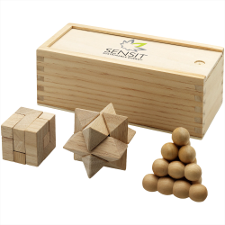 Executive Games - Brainiac 3-piece wooden brain teaser set
