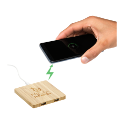 Shopping Tote Bags - FSC Bamboo Wireless Charging Pad with Dual Outputs