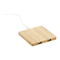 Shopping Tote Bags - FSC Bamboo Wireless Charging Pad with Dual Outputs