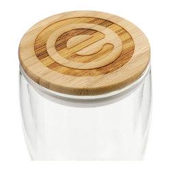 Drink Bottles - Glass - Easton Glass Cup with Bamboo lid 355ml