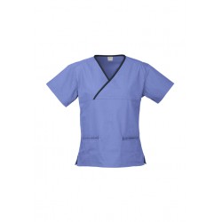 Hospitality - Ladies Contrast Crossover Scrubs Top