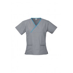 Hospitality - Ladies Contrast Crossover Scrubs Top