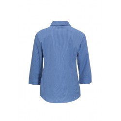 Ladies Corporate Shirts - Ladies Micro Check 3/4 Sleeve Shirt