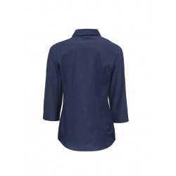 Ladies Corporate Shirts - Ladies Micro Check 3/4 Sleeve Shirt