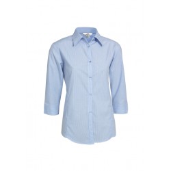 Ladies Corporate Shirts - Ladies Micro Check 3/4 Sleeve Shirt