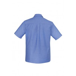 Men's Corporate Shirts - Mens Wrinkle Free Chambray Short Sleeve Shirt