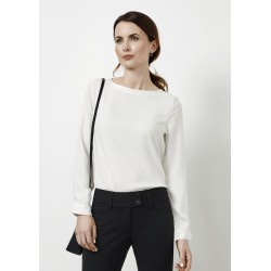 Ladies Corporate Shirts - Ladies Madison Boatneck Blouse