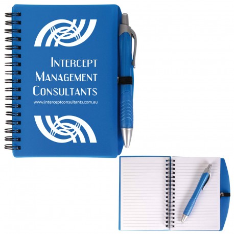 Promotional Journals & Noteboooks - Scribe Spiral Notebook with Pen