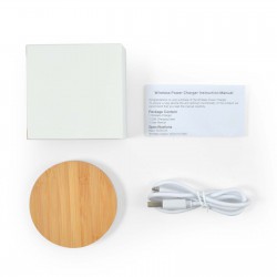 Phone & Tablet Chargers - Arc Round Bamboo Wireless Charger