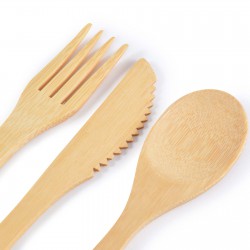 Homeware Products - Miso Bamboo Cutlery Set in Calico Pouch