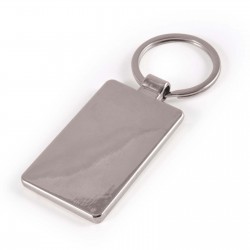 Metal Keyrings - Rectangle Bamboo Zinc Keytag