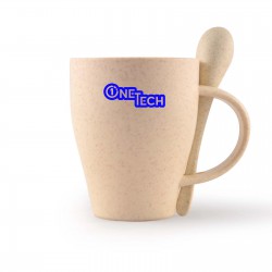 Reusable Coffee Cups - Avenue Wheat Fibre Cup and Spoon 330ml