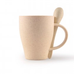 Reusable Coffee Cups - Avenue Wheat Fibre Cup and Spoon 330ml