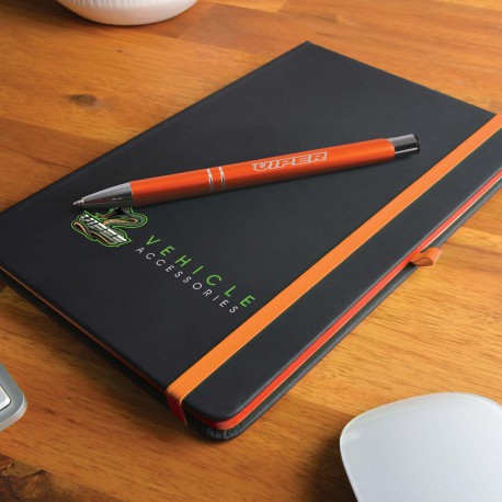 Promotional Journals & Noteboooks - Venture Supreme Notebook A5 / Napier Pen