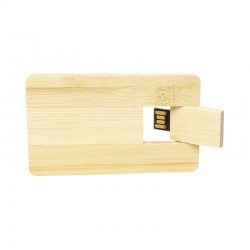Credit Card Style USB Flash Drives - Bamboo Credit Card Drive 4GB - 32GB