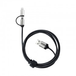 USB Hubs & Cables - Milano 2n1 Fabric Charge & Data Cable
