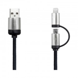 USB Hubs & Cables - Milano 2n1 Fabric Charge & Data Cable