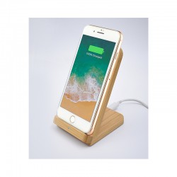Phone & Tablet Chargers - Stirling Fast Wireless Charge Bamboo Stand