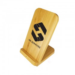 Phone & Tablet Chargers - Stirling Fast Wireless Charge Bamboo Stand