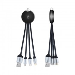 USB Hubs & Cables - Atesso 3n1 Light Up Charge Cable - Round