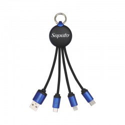 USB Hubs & Cables - Atesso 3n1 Light Up Charge Cable - Round