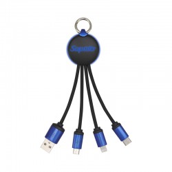 USB Hubs & Cables - Atesso 3n1 Light Up Charge Cable - Round