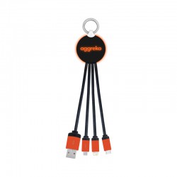 USB Hubs & Cables - Atesso 3n1 Light Up Charge Cable - Round