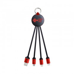 USB Hubs & Cables - Atesso 3n1 Light Up Charge Cable - Round