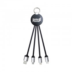 USB Hubs & Cables - Atesso 3n1 Light Up Charge Cable - Round
