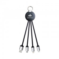 USB Hubs & Cables - Atesso 3n1 Light Up Charge Cable - Round