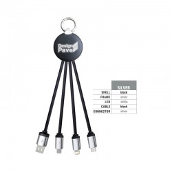 USB Hubs & Cables - Atesso 3n1 Light Up Charge Cable - Round