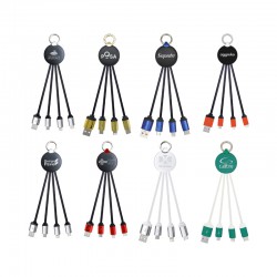 USB Hubs & Cables - Atesso 3n1 Light Up Charge Cable - Round