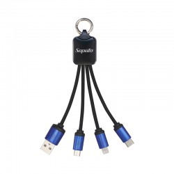 USB Hubs & Cables - Atesso 3n1 Light Up Charge Cable - Rectangle