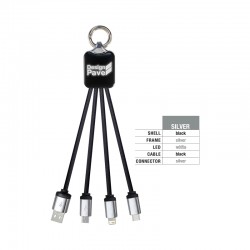 USB Hubs & Cables - Atesso 3n1 Light Up Charge Cable - Rectangle