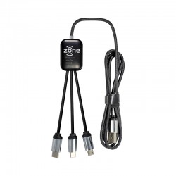 USB Hubs & Cables - Fierra 3n1 Light Up Charge Cable - 1.0 metre