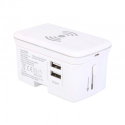 Phone & Tablet Chargers - Portici Travel Adaptor with Fast Wireless Charger