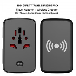 Phone & Tablet Chargers - Portici Travel Adaptor with Fast Wireless Charger