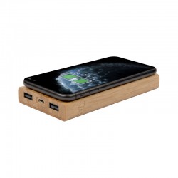 Phone & Tablet Chargers - Jaegers Bamboo Wireless Power Bank - 5000 mAh
