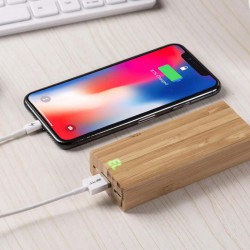 Custom Printed Lanyards - Luton Bamboo Power Bank - 10000 mAh