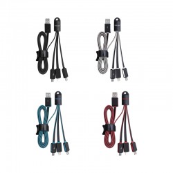 USB Hubs & Cables - Parma 3n1 Light Up Charge Cable - 15 cm