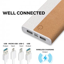 Custom Printed Lanyards - Norfolk Wireless Power Bank - 10,000 mAh
