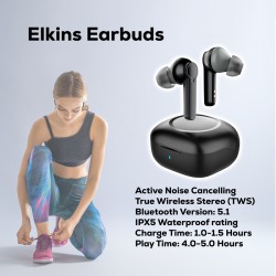 Wired & Bluetooth Headphones - Elkins Active Noise Cancelling TWS Earbuds