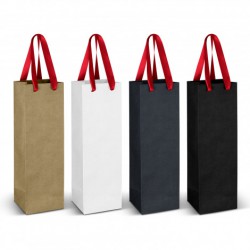 Paper Bags - Wine Ribbon Handle Paper Bag