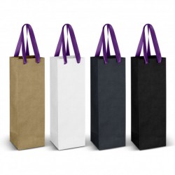 Paper Bags - Wine Ribbon Handle Paper Bag