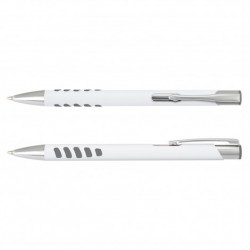 Metal Promotional Pens - Panama Grip Pen Metal - White Barrel