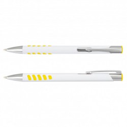 Metal Promotional Pens - Panama Grip Pen Metal - White Barrel