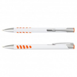 Metal Promotional Pens - Panama Grip Pen Metal - White Barrel
