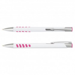 Metal Promotional Pens - Panama Grip Pen Metal - White Barrel