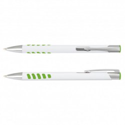 Metal Promotional Pens - Panama Grip Pen Metal - White Barrel